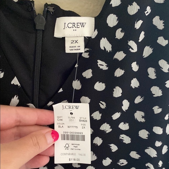 NWT J Crew Long Sleeved Black Maxi Dress size 2X - Picture 3 of 10